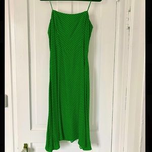 Reformation Green Polka Dot Midi Dress
